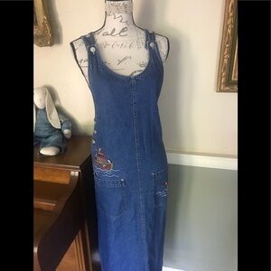 Vintage Denim Noah’s Ark Cotton Sleeveless Jumper Dress M‼️FINAL SALE